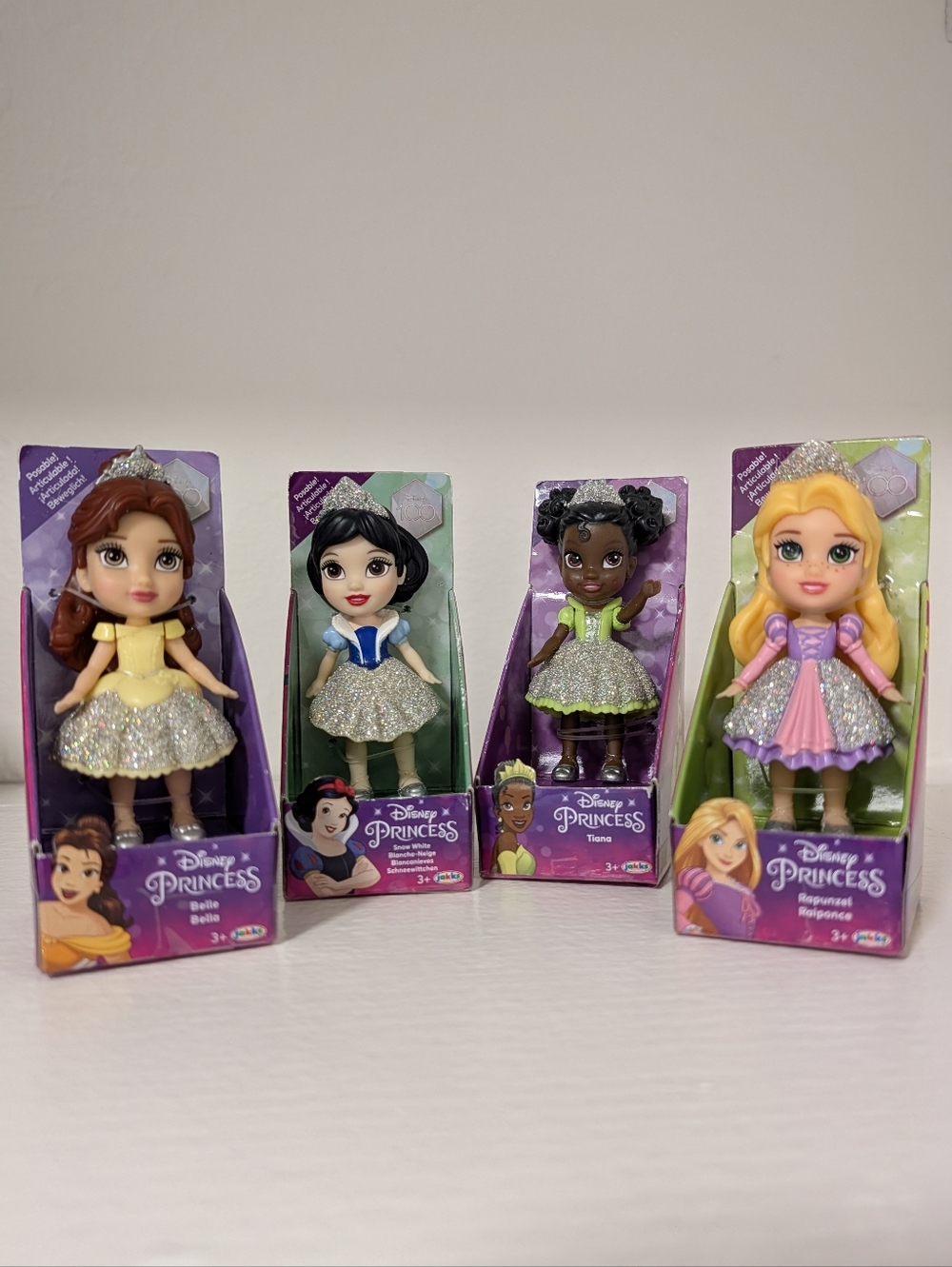 Disney Princess Mini Doll Lot 3" Belle Snow White Tiana Rapunzel Jakks